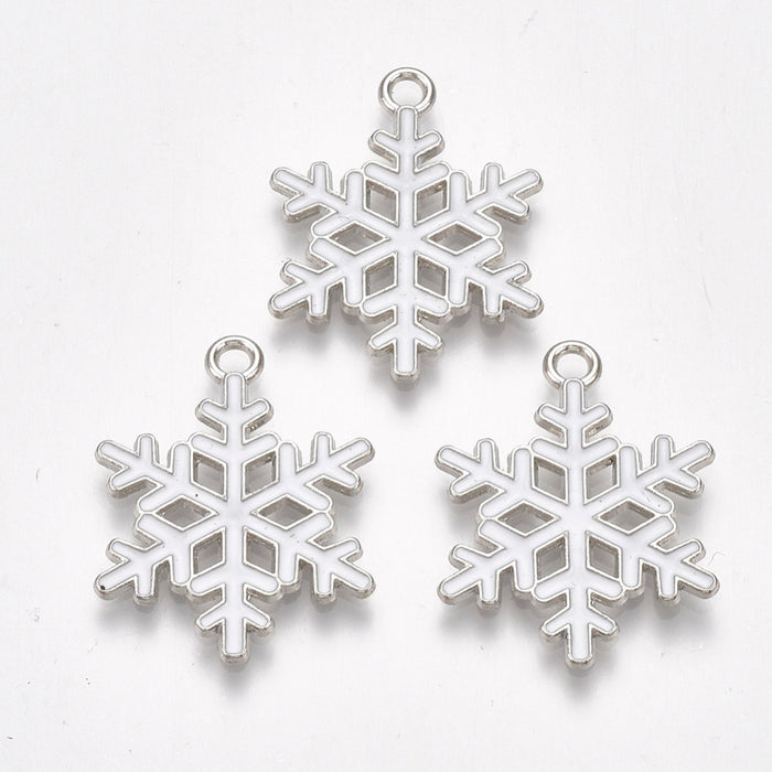 Snowflake Charm - White
