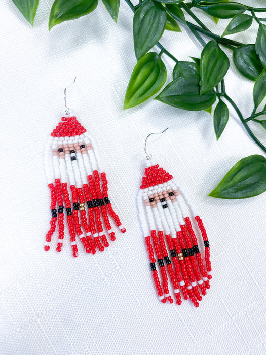 Beaded Santa Earrings