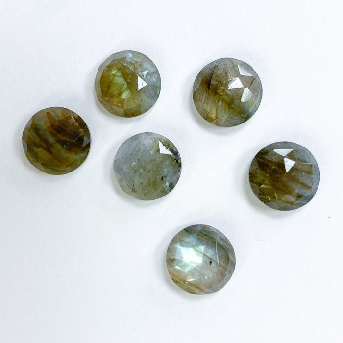 10mm Faceted Flat Round