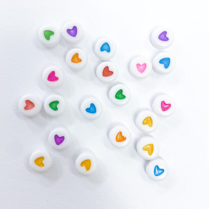 Flat Round Bead with Heart