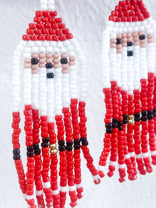 Beaded Santa Earrings