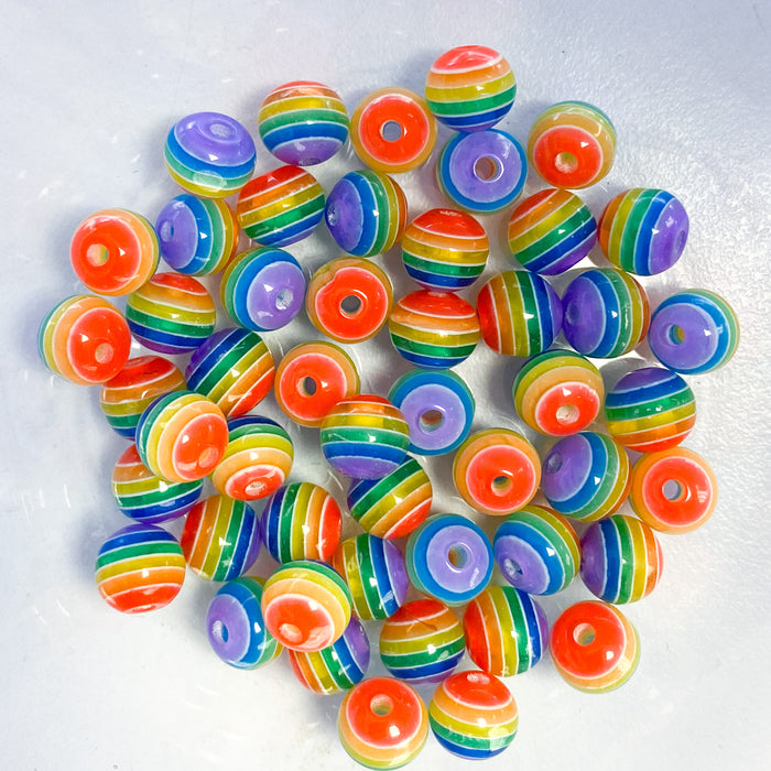 Rainbow Resin Beads (50 Pack)