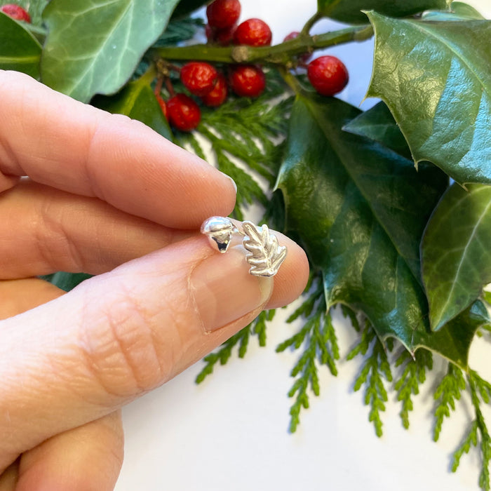 Acorn & Oak Leaf Stud Earrings